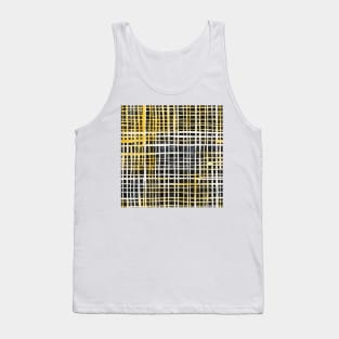 Abstract yellow black and white grid pattern Tank Top